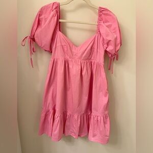 Pink Puff Sleeve Dress